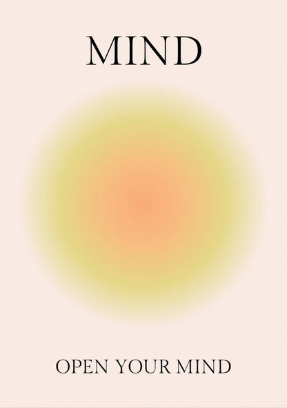 Graphic poster design featuring stylized lettering and abstract elements in soft pastel shades of pink, yellow, and white lemonade colors
