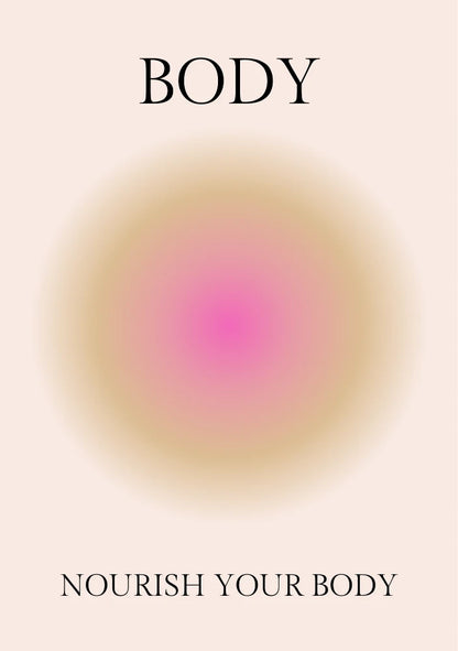 Minimalist square poster design using black line art and delicate pale pink typography elements on a clean, contrasting white background