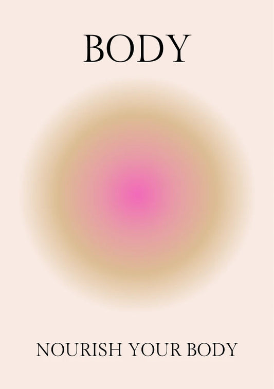 Minimalist square poster design using black line art and delicate pale pink typography elements on a clean, contrasting white background