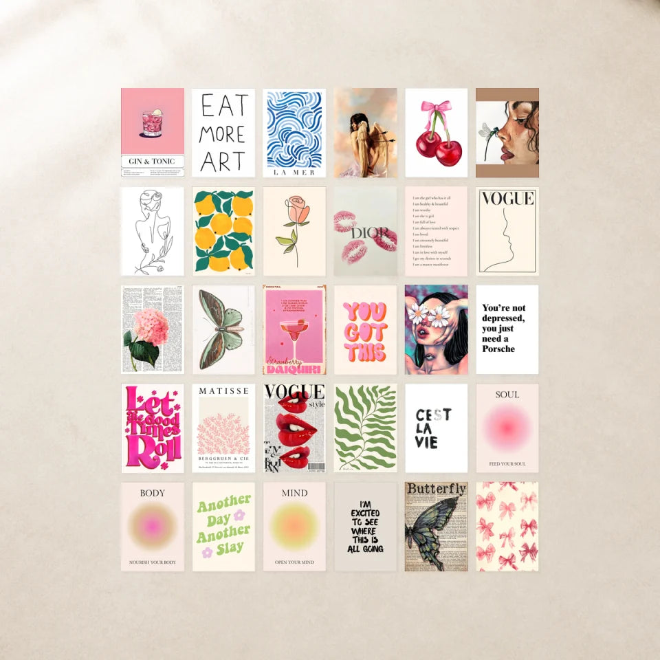 All 30 exact artworks included in the Pink Lemonade A5 poster kit - gallery image 2 of 5