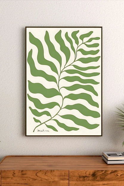 Vertical illustration combining whimsical botanical elements, soft mint greens, blush pink flowers, and faint script text on a light background