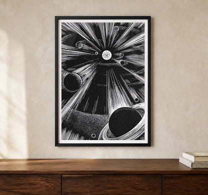Product-focused lifestyle view of A4 · Black Gallery Frame - gallery image 1 of 5