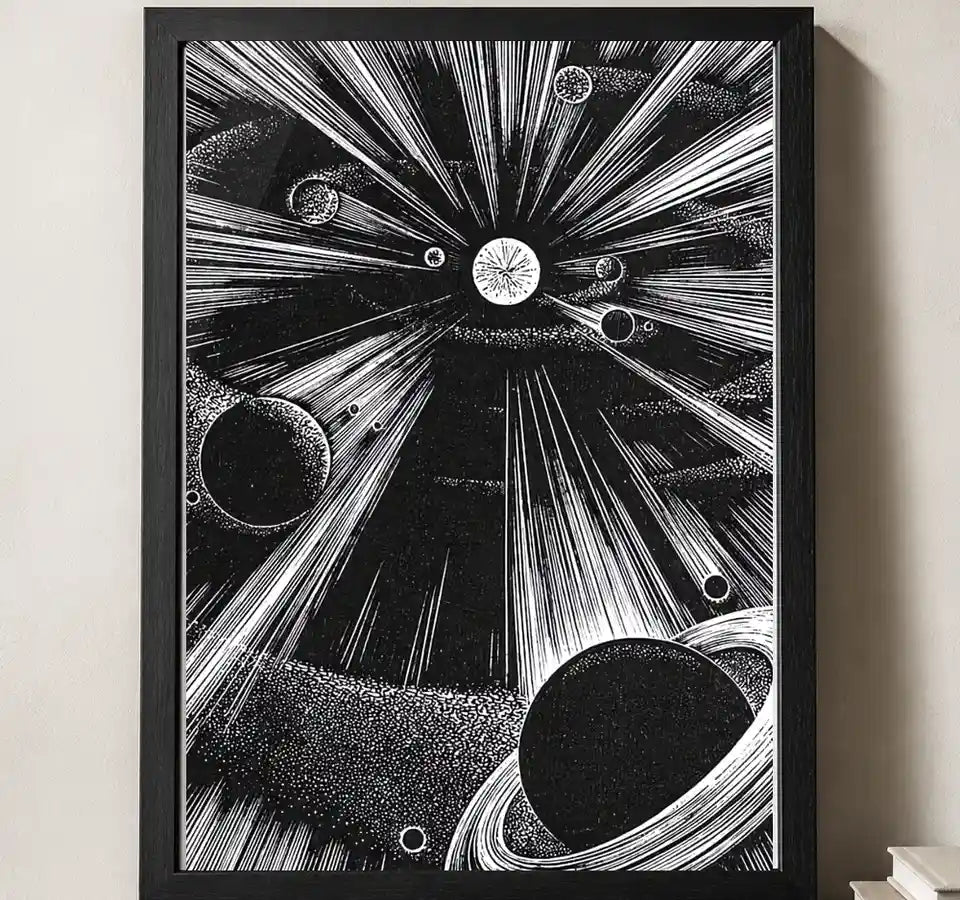 Styled close-up of A4 · Black Gallery Frame - gallery image 3 of 5
