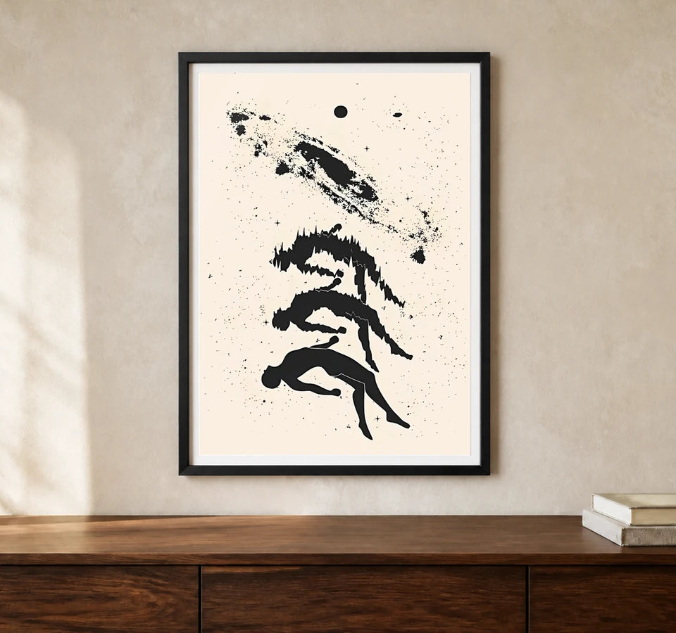 Product-focused lifestyle view of A4 · Black Gallery Frame - gallery image 1 of 5