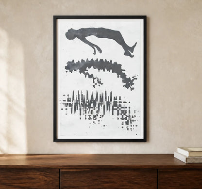 Product-focused lifestyle view of A4 · Black Gallery Frame - gallery image 1 of 5