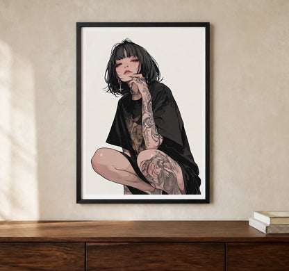 Product-focused lifestyle view of A4 · Black Gallery Frame - gallery image 1 of 5