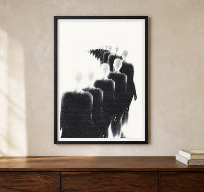 Product-focused lifestyle view of A4 · Black Gallery Frame - gallery image 1 of 5