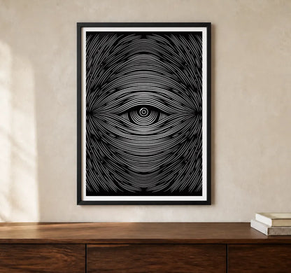 Product-focused lifestyle view of A4 · Black Gallery Frame - gallery image 1 of 5