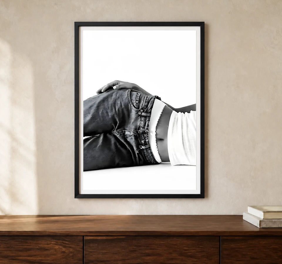 Product-focused lifestyle view of A4 · Black Gallery Frame - gallery image 1 of 5