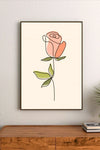 Watercolor floral poster in soft tones of blush pink, pale yellow, and seafoam green; a botanical arrangement with delicate blooms