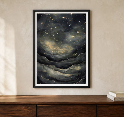 Product-focused lifestyle view of A4 · Black Gallery Frame - gallery image 1 of 5