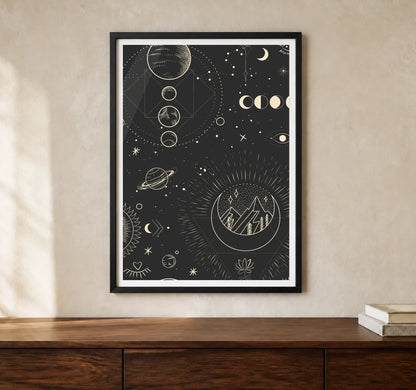 Product-focused lifestyle view of A4 · Black Gallery Frame - gallery image 1 of 5