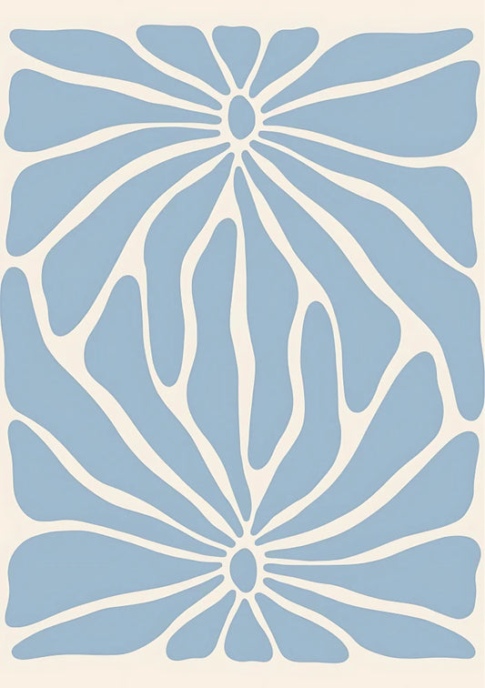 Abstract symmetrical composition featuring delicate curved lines and organic shapes in muted blush, cream, and soft taupe tones