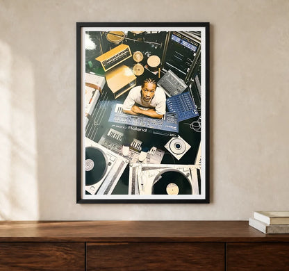 Product-focused lifestyle view of A4 · Black Gallery Frame - gallery image 1 of 5
