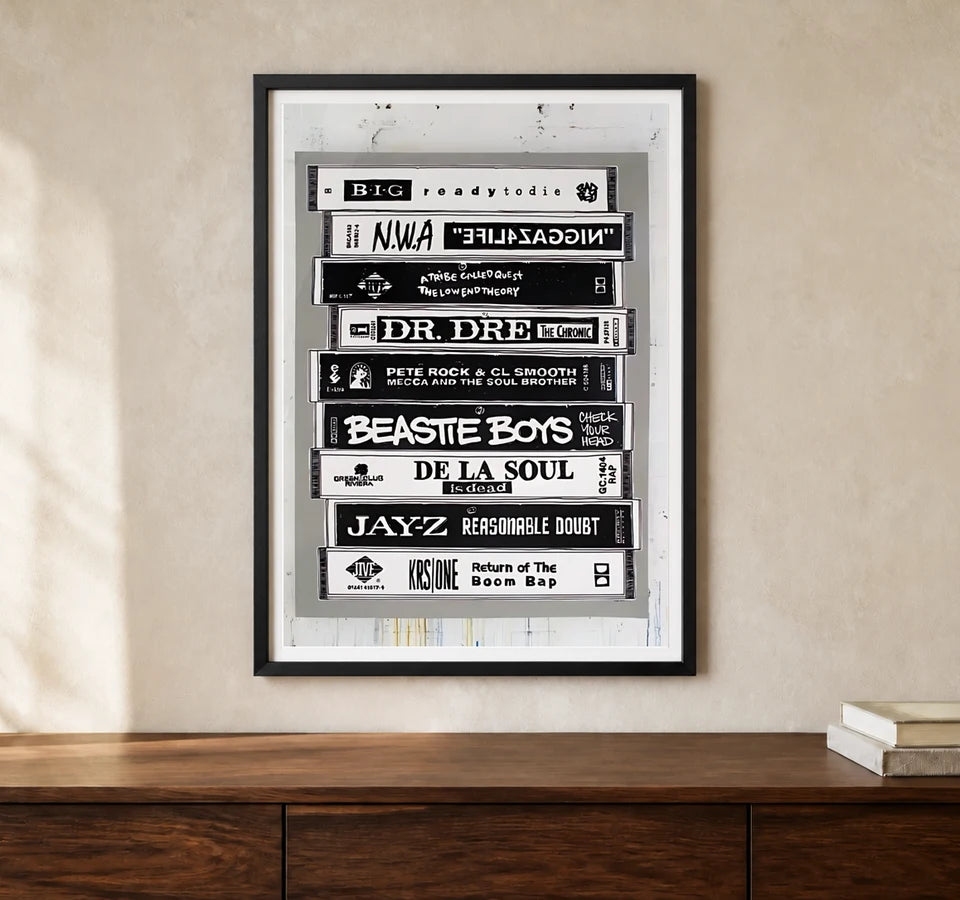 Product-focused lifestyle view of A4 · Black Gallery Frame - gallery image 1 of 5