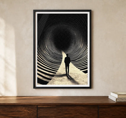 Product-focused lifestyle view of A4 · Black Gallery Frame - gallery image 1 of 5