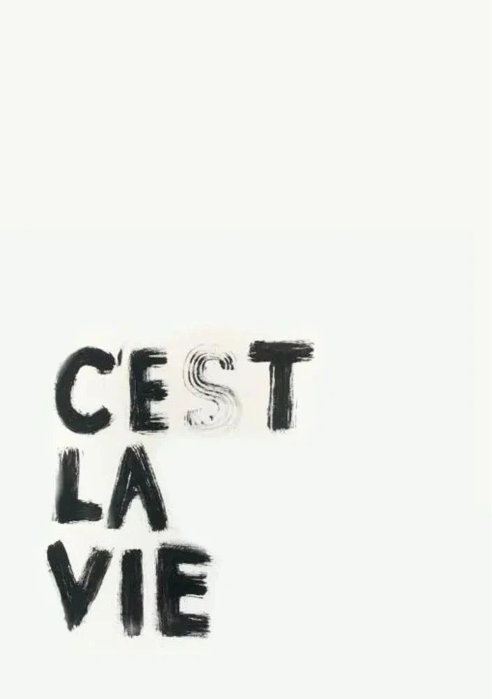Display mockup showing three prints vertically grouped, emphasizing the consistent muted color scheme and typographic style