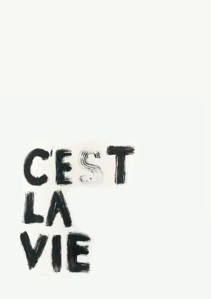 Display mockup showing three prints vertically grouped, emphasizing the consistent muted color scheme and typographic style