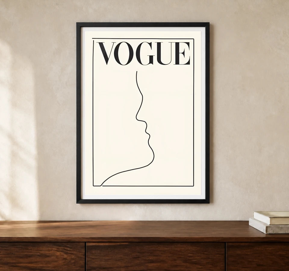 Product-focused lifestyle view of A4 · Black Gallery Frame - gallery image 1 of 5