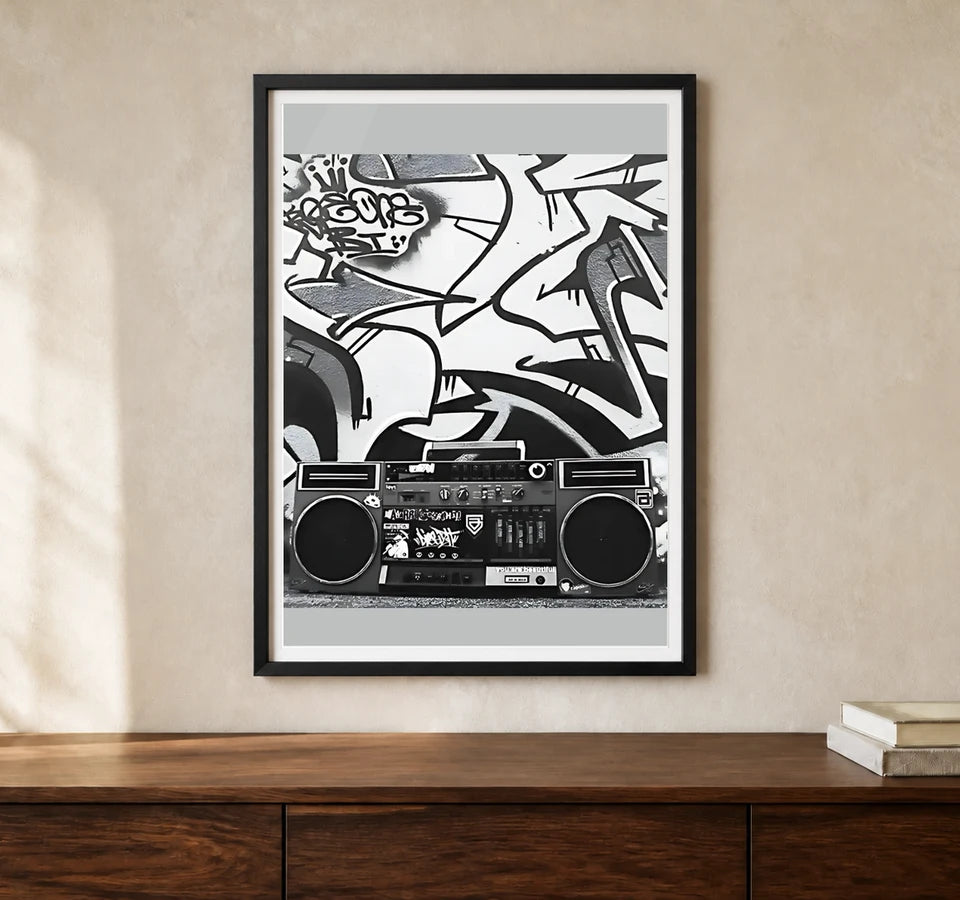 Product-focused lifestyle view of A4 · Black Gallery Frame - gallery image 1 of 5