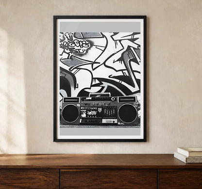 Product-focused lifestyle view of A4 · Black Gallery Frame - gallery image 1 of 5