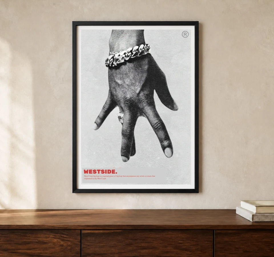 Product-focused lifestyle view of A4 · Black Gallery Frame - gallery image 1 of 5